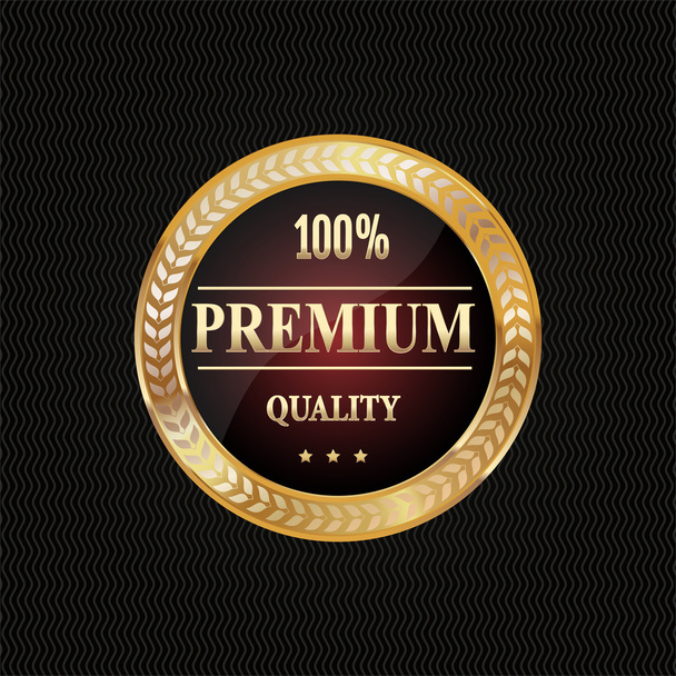 Golden label premium quality - Vector, Image