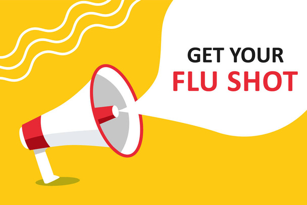 Recibe tu vacuna contra la gripe Anunciar anuncio Póster fondo Vector - Vector, Imagen