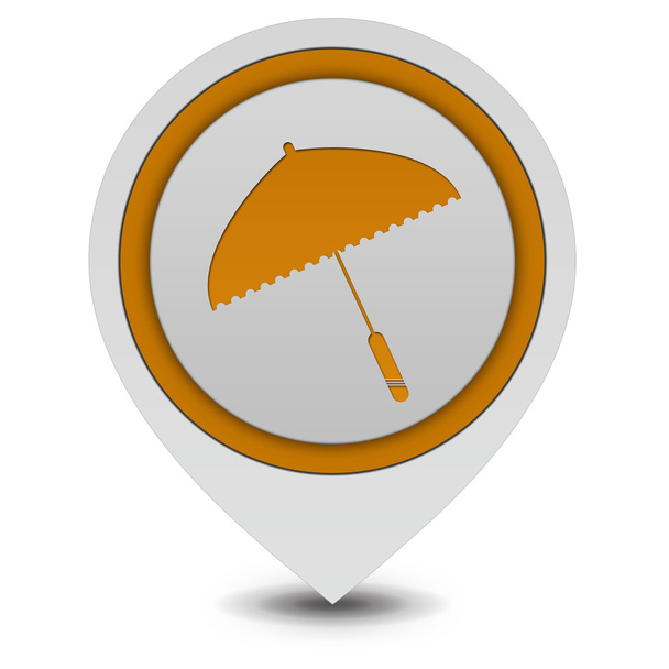 Regenschirm-Zeiger-Symbol auf weißem Hintergrund - Foto, Bild