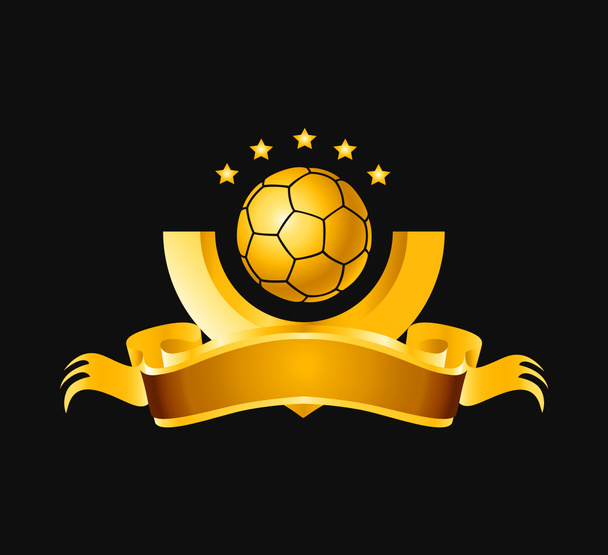 A soccer or football logo in golden yellow. - Photo, Image
