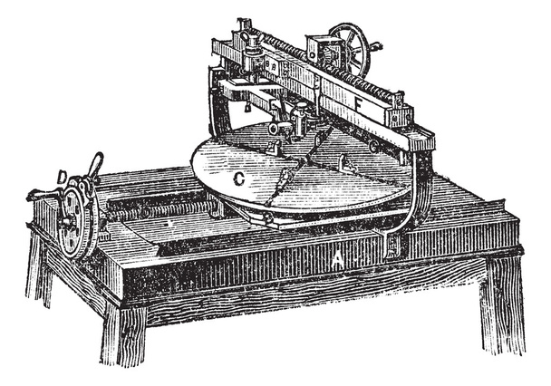 rycí stroje vintage gravírování - Vektor, obrázek