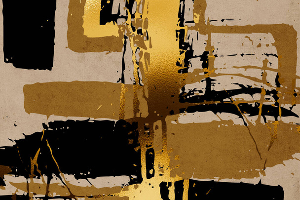 Arte abstracto. Ilustración artística para impresión. Arte de pared de oro.  - Foto, Imagen