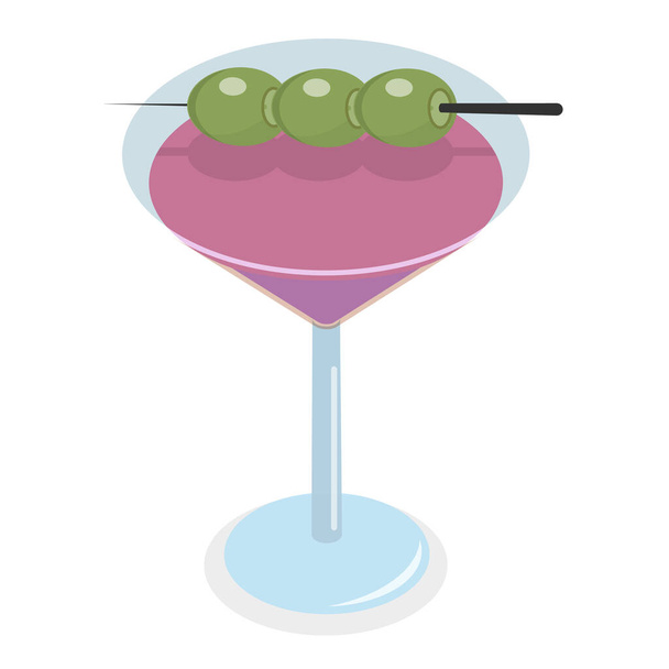 3D Isometric Flat Vector Set of Cocktails, Drinks in Different Types of Glasses. Item 3 - Vector, Image