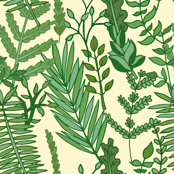 Herbal, leaves pattern - Vector, imagen