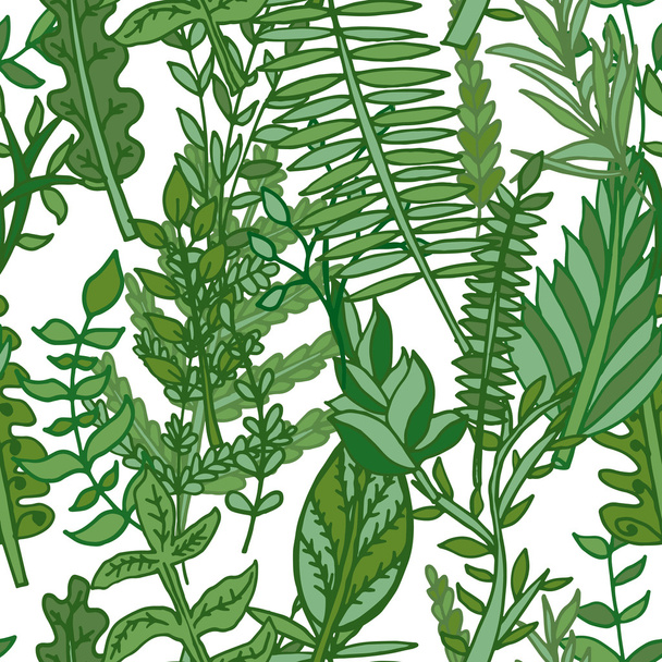 Herbal, leaves pattern - Διάνυσμα, εικόνα