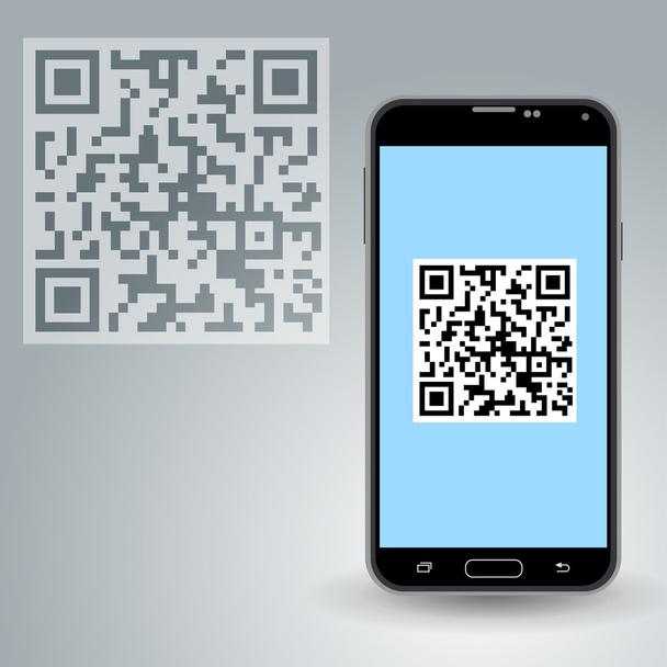 QR κώδικα στο smartphone - Διάνυσμα, εικόνα