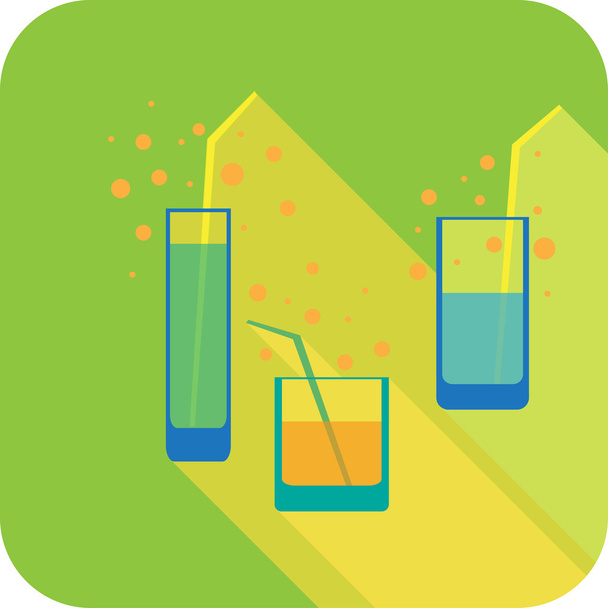Tre bicchieri cocktail design piatto stilizzato vector party drink icon
 - Vettoriali, immagini