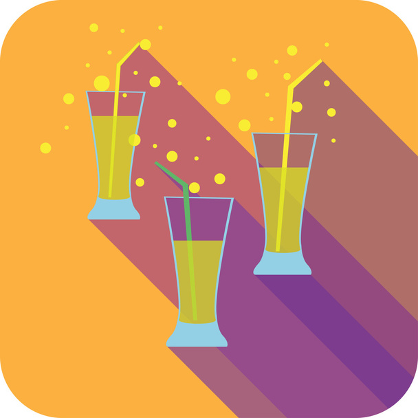 Three glasses cocktails flat design stylized vector party drink icon - Vector, Image