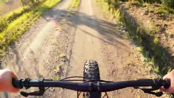 Middle-aged woman riding a fat tire bike in the nature  - Footage, Video
