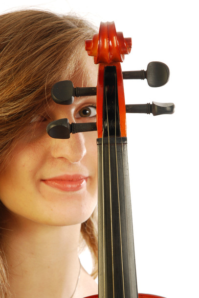 ヴァイオリン 023 を持つ女性 - 写真・画像