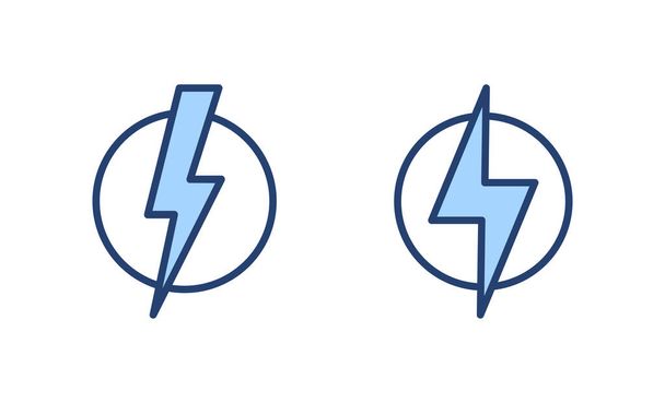 Şimşek simgesi vektörü. Elektrik işareti ve sembol. Güç simgesi. enerji işareti - Vektör, Görsel