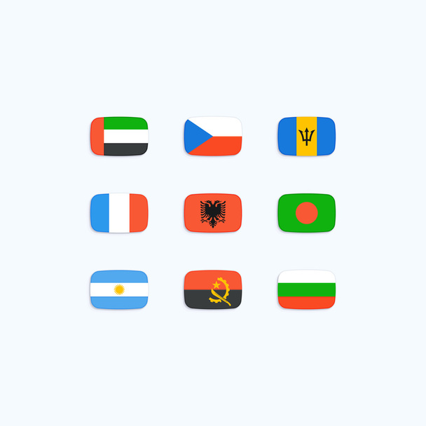 Flag of world. Vector icons - Vector, imagen