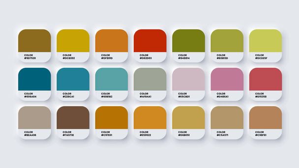 Trendy Colour Catalog Inspiration Palette in RGB and HEX. Vector Illustration - Vector, afbeelding
