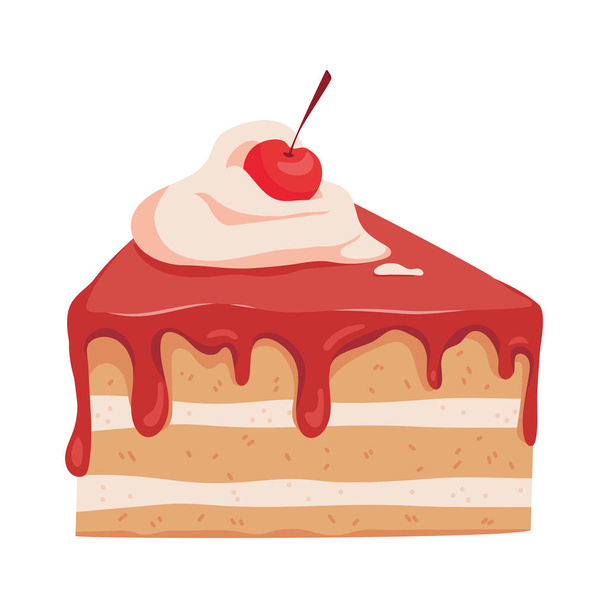 torta fetta deliziosa icona isolata - Vettoriali, immagini