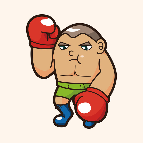 boxer theme elements - Vector, imagen