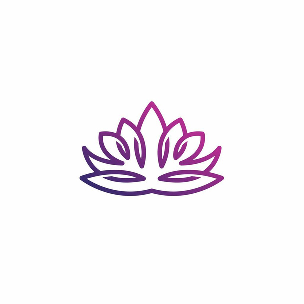 Lotus Line Logo Design. Lotus Flower Vector - Vector, Image
