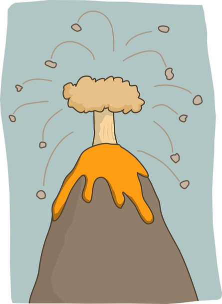 Cartoon volcano - Vector, Image