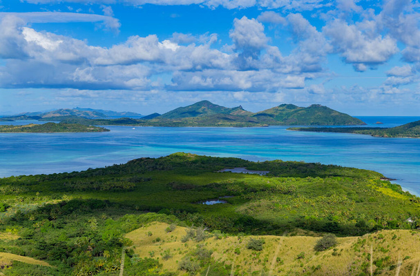 Vista superior de la isla de Nacula, grupo de islas de Yasawa, Fiji, islas del Pacífico Sur, - Foto, Imagen