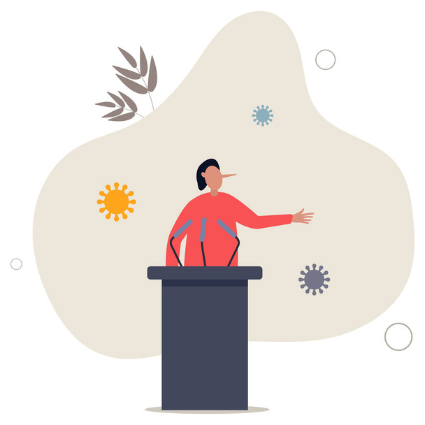 An elections amid Coronavirus pandemic or politician lies about truth of COVID-19 to win the election concept.flat vector illustration. - Vector, Image