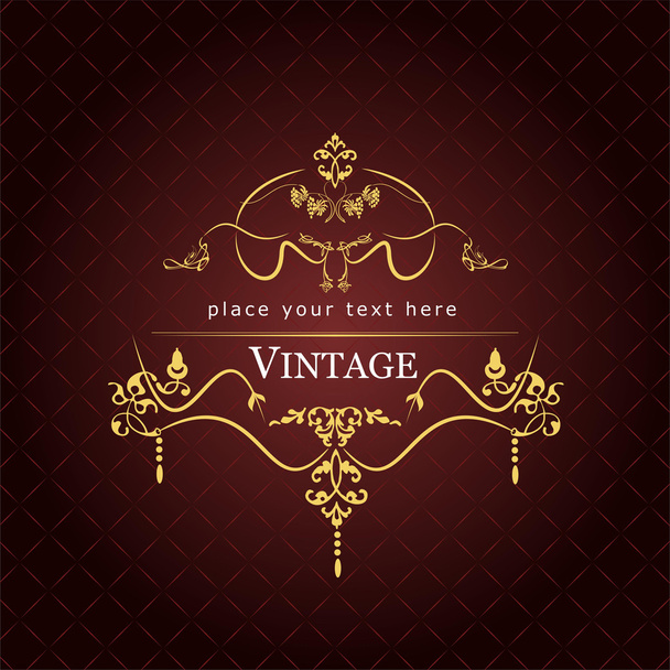 Invitation vintage card. Wedding or Valentine`s Day. Vector illu - Vector, Imagen