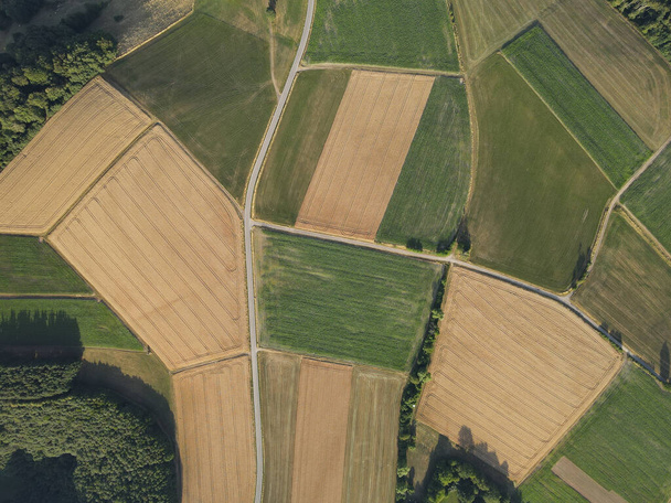 Campos agrícolas desde arriba en verano - Foto, Imagen