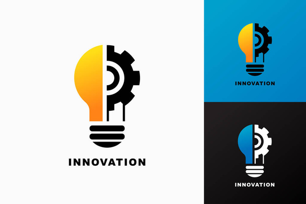 Lamp, creatieve logo vector illustratie. Meng elektrische lamp en versnellingsbak. Technologie, technologie, innovatie icoon. geïsoleerd op verschillende achtergronden. - Vector, afbeelding