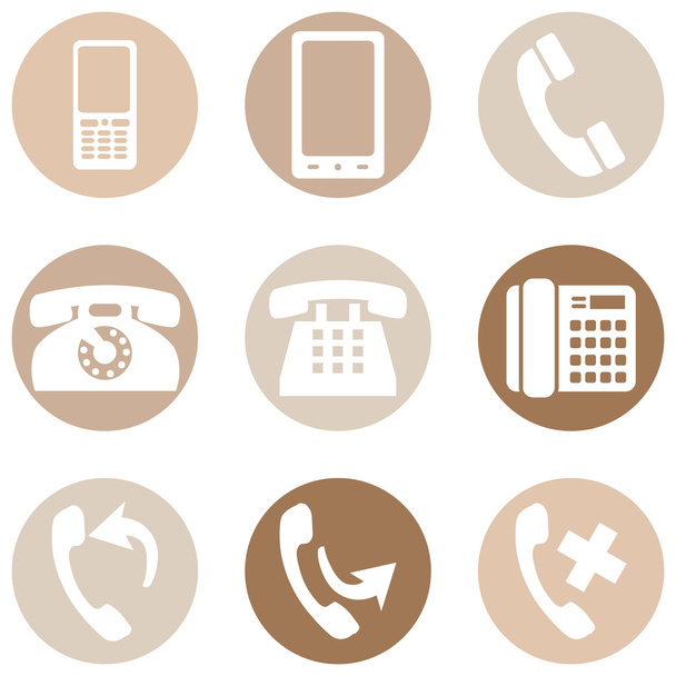 Set of Telephone Icons - Vector, Image