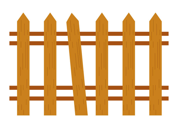garden wooden fence natural icon isolated - Vector, Image