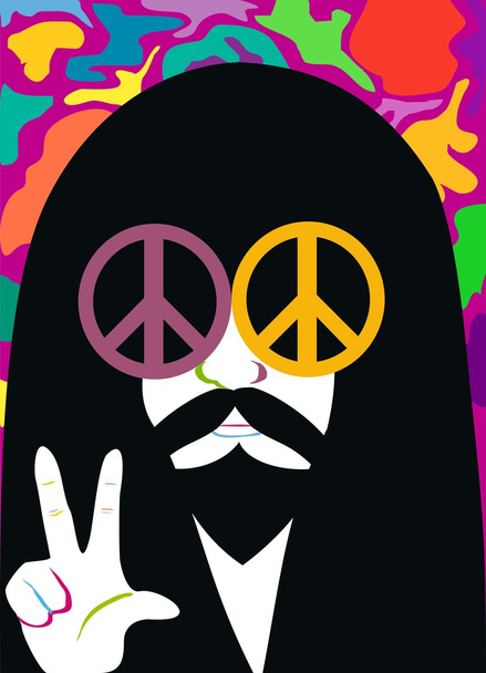 hippie man - Vector, afbeelding