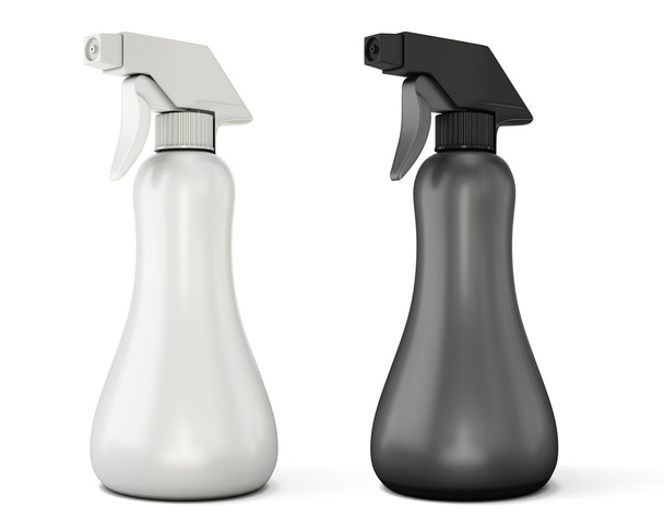 Template white and black spray bottle mockup for your design - Photo, Image
