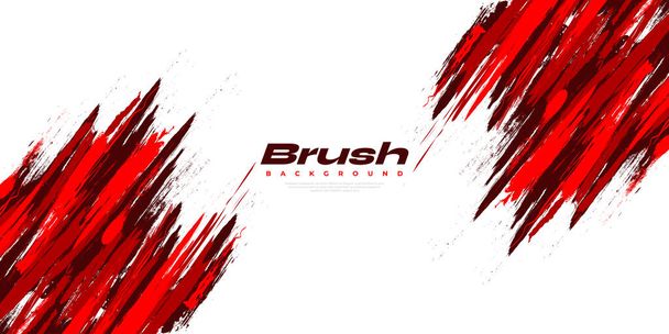 Red Brush Εικονογράφηση Απομονωμένη σε λευκό φόντο. Αθλητικό ιστορικό. Στοιχεία γρατσουνιές και υφής για το σχεδιασμό - Διάνυσμα, εικόνα