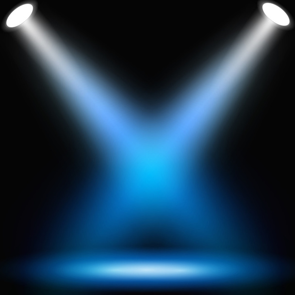 Abstract dark background with spotlights - Vector, Image