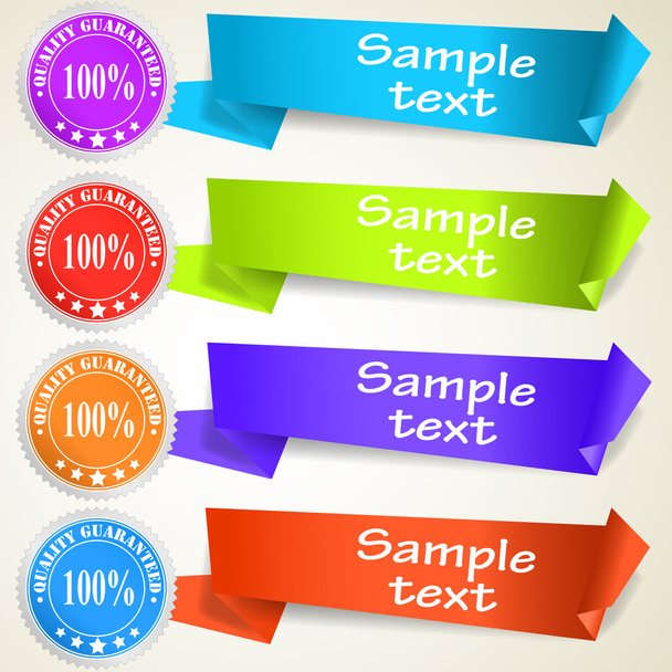Set of abstract origami tag labels - Vector, Image