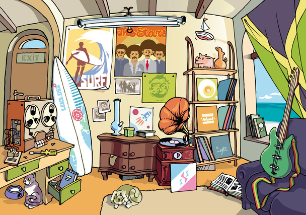 The surfer's room - Vector, Image
