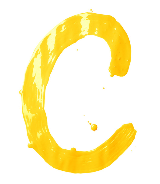 Hand drawn with the oil letter C - Фото, зображення