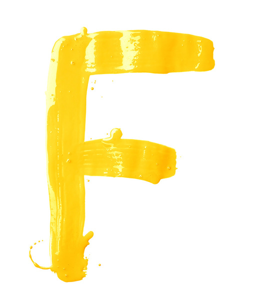 Hand drawn with the oil letter F - Photo, Image