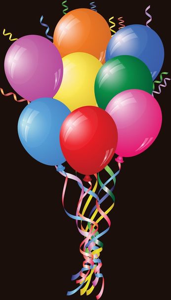 Renkli doğum günü veya parti balonları - Vektör, Görsel