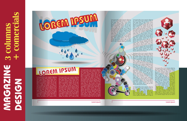 MAGAZINE LAYOUT FOR KIDS DESIGN TEMPLATE - Vector, Image