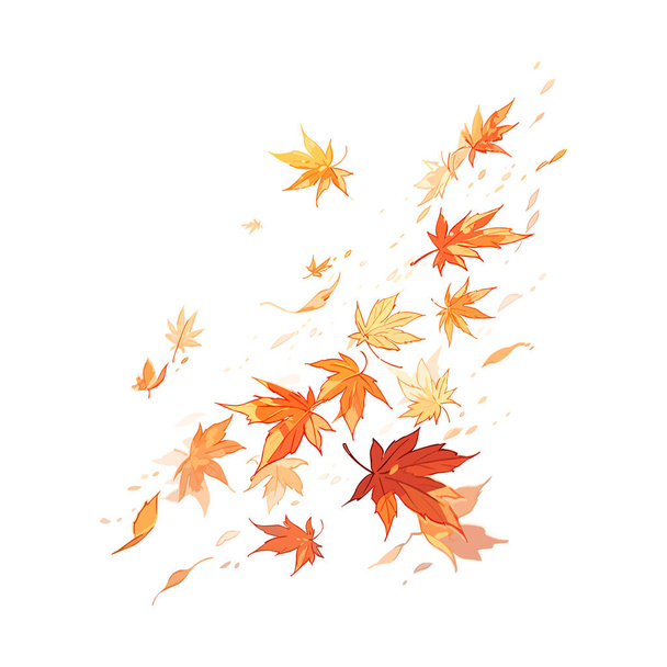 Őszi hulló levelek. Narancs ősz színes levelek repülő alá hatása. EPS10 vektorillusztráció - Vektor, kép