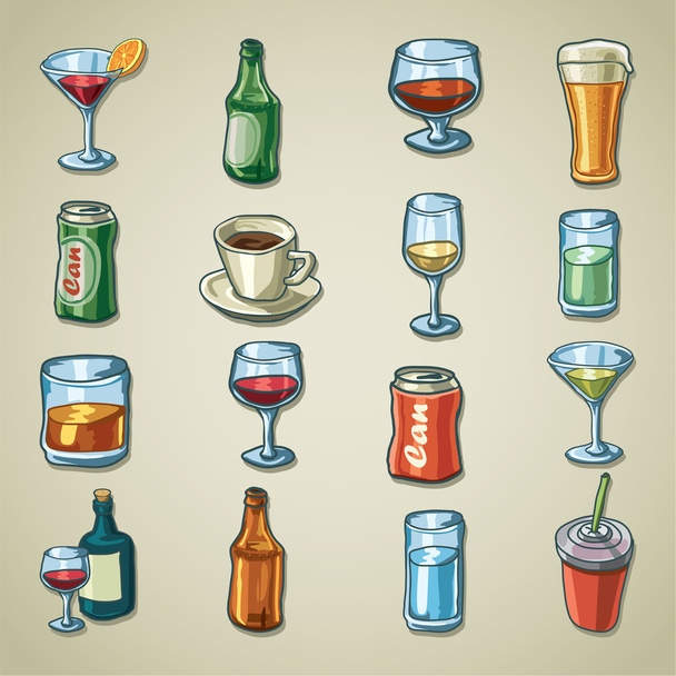 Icone a mani libere - bevande
 - Vettoriali, immagini