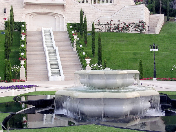 Haifa Bahai zahrady fontána 2003 - Fotografie, Obrázek