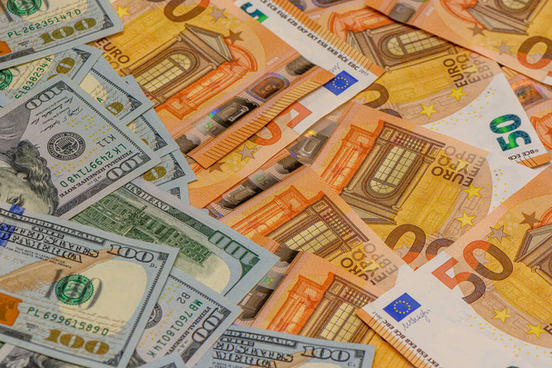 Háttérként 100 dollár és 50 euró bankjegyek 15 - Fotó, kép