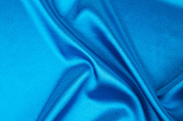 Blue silk texture close up. - Fotó, kép