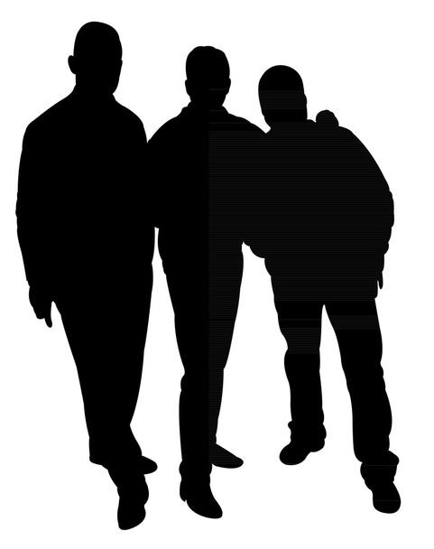 Vecteur silhouette trois hommes
 - Vecteur, image