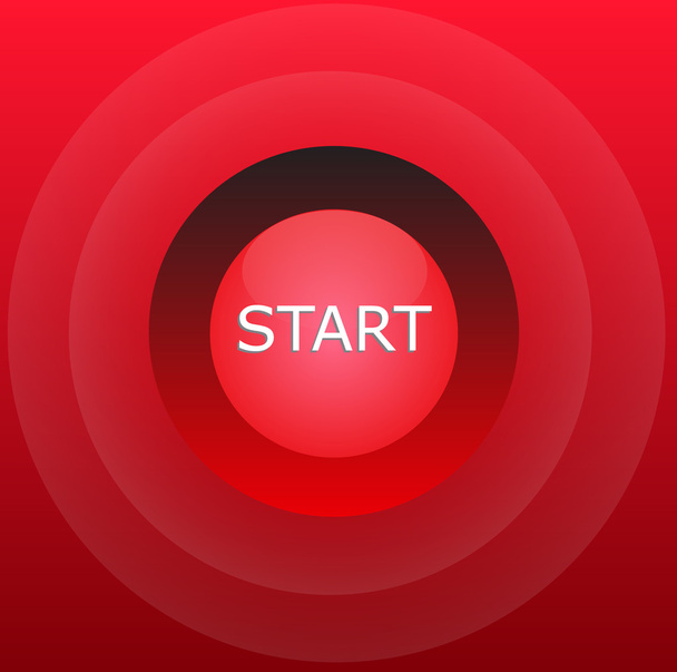 Red start button - Διάνυσμα, εικόνα