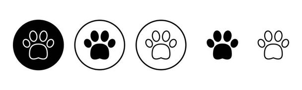 Pfote Icon Set Illustration. Pfotenabdruck Zeichen und Symbol. Pfote für Hund oder Katze - Vektor, Bild