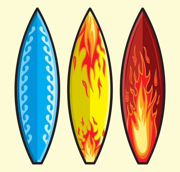 Три барвисті дошки для серфінгу
 - Вектор, зображення