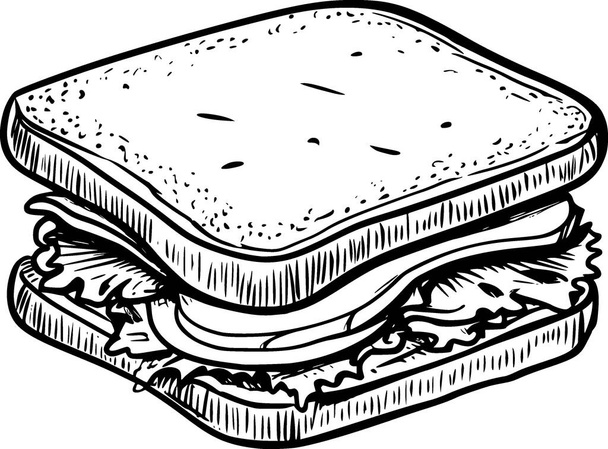 sendvičový náčrtek ilustrace pro omalovánky - Vektor, obrázek