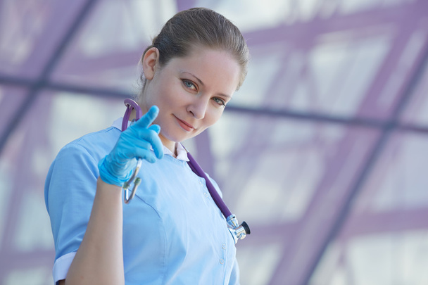 female doctor with stethoscope - Фото, зображення