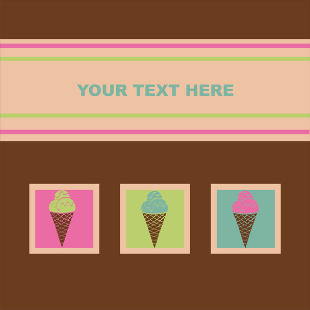 Ice creams card - Vektor, kép